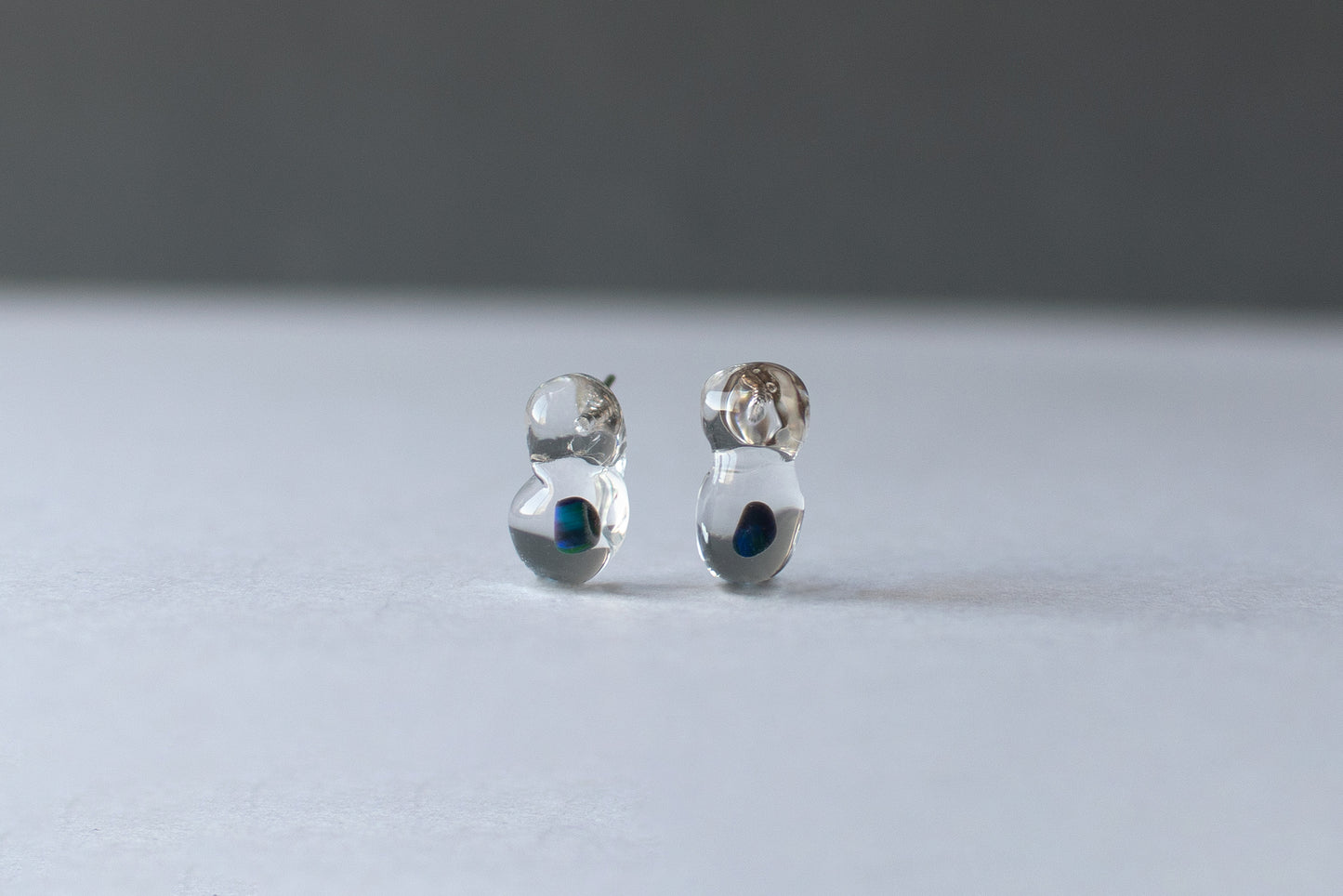 Opal earrings blue