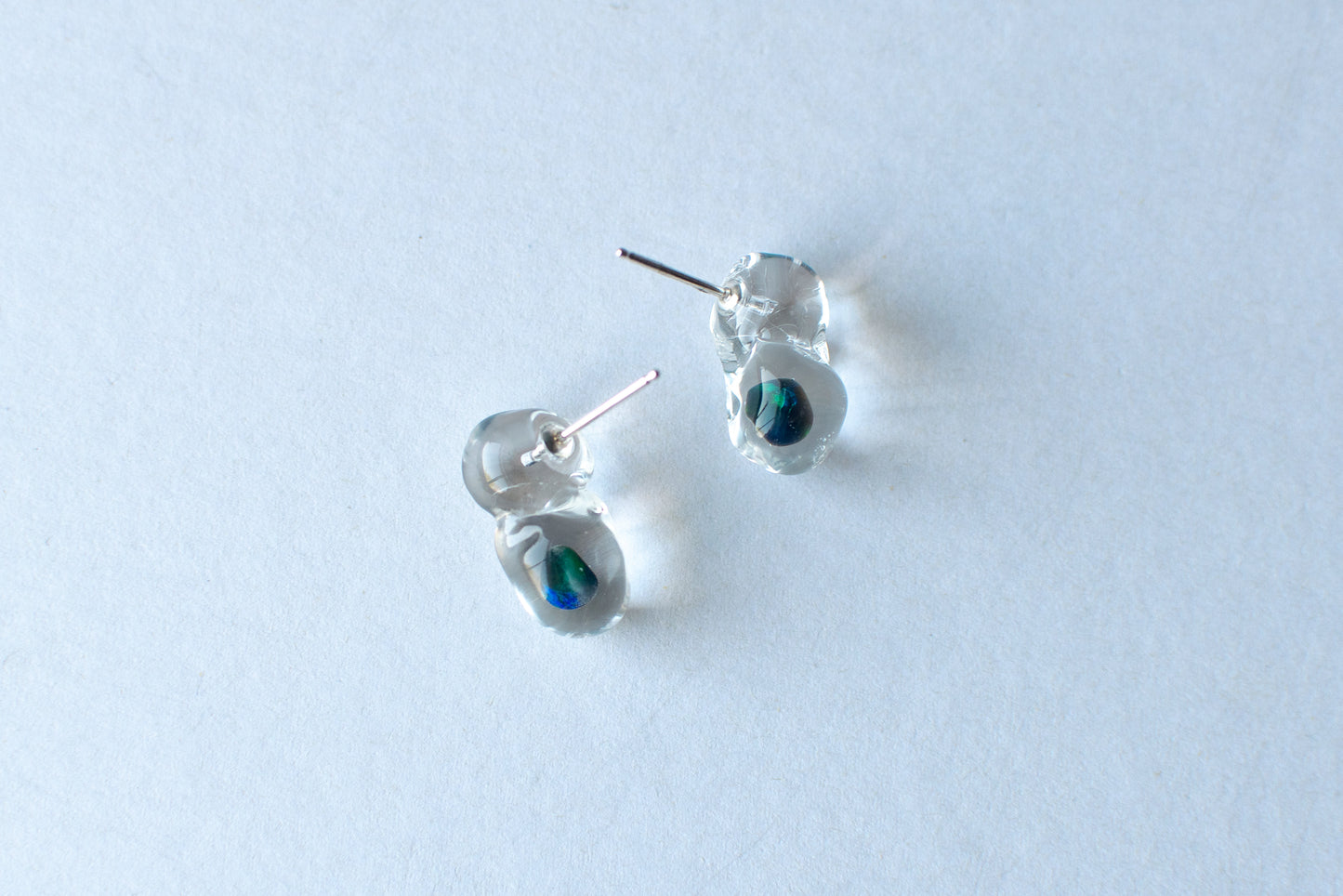 Opal earrings blue