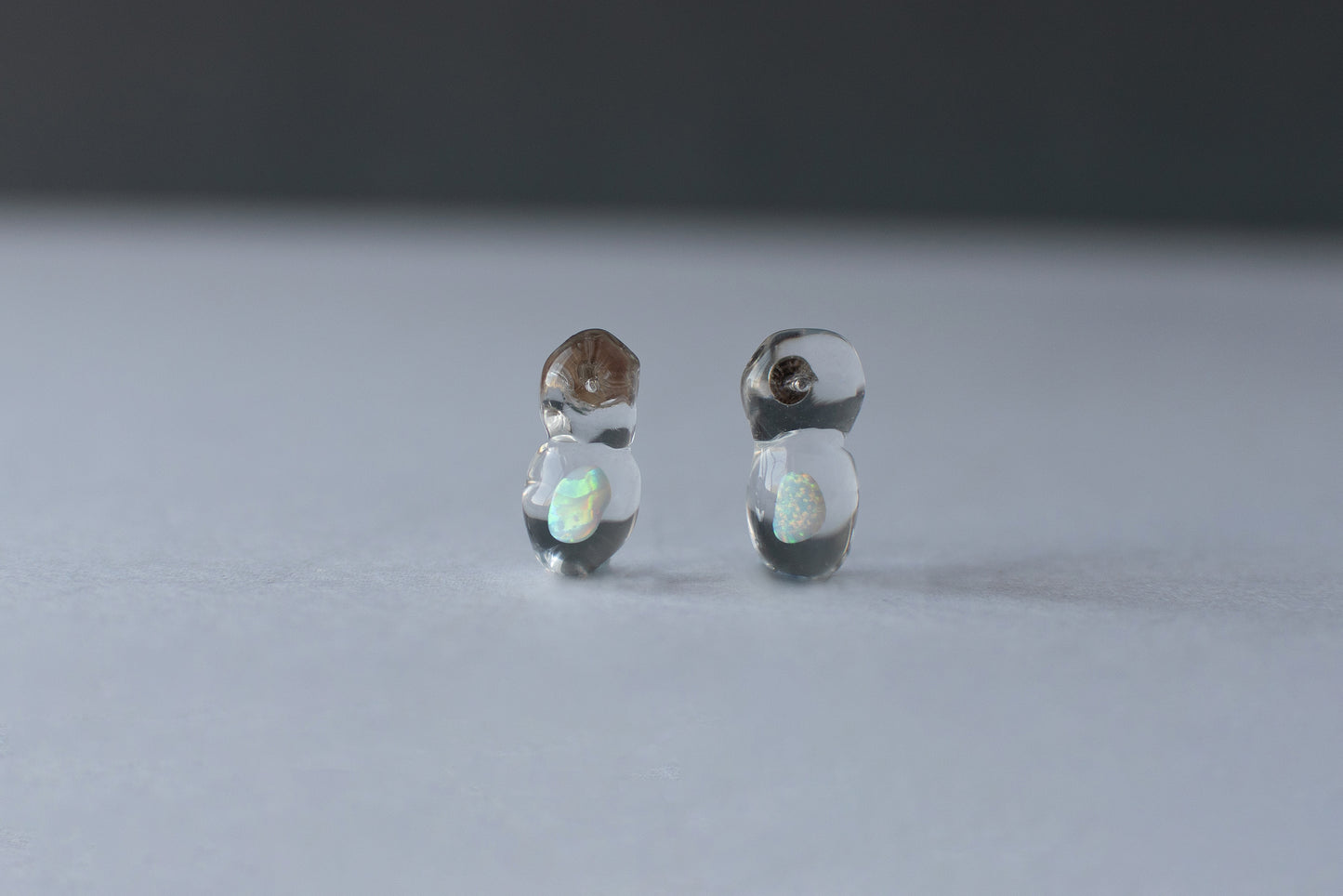 Opal earrings white