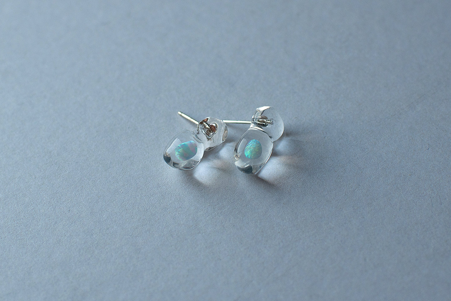 Opal earrings white