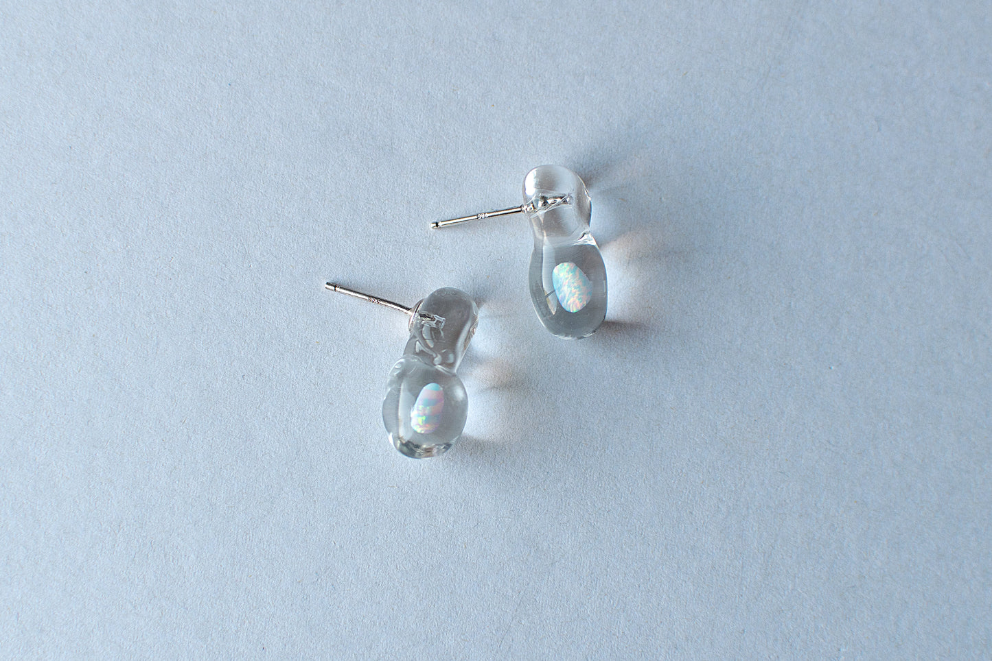 Opal earrings white