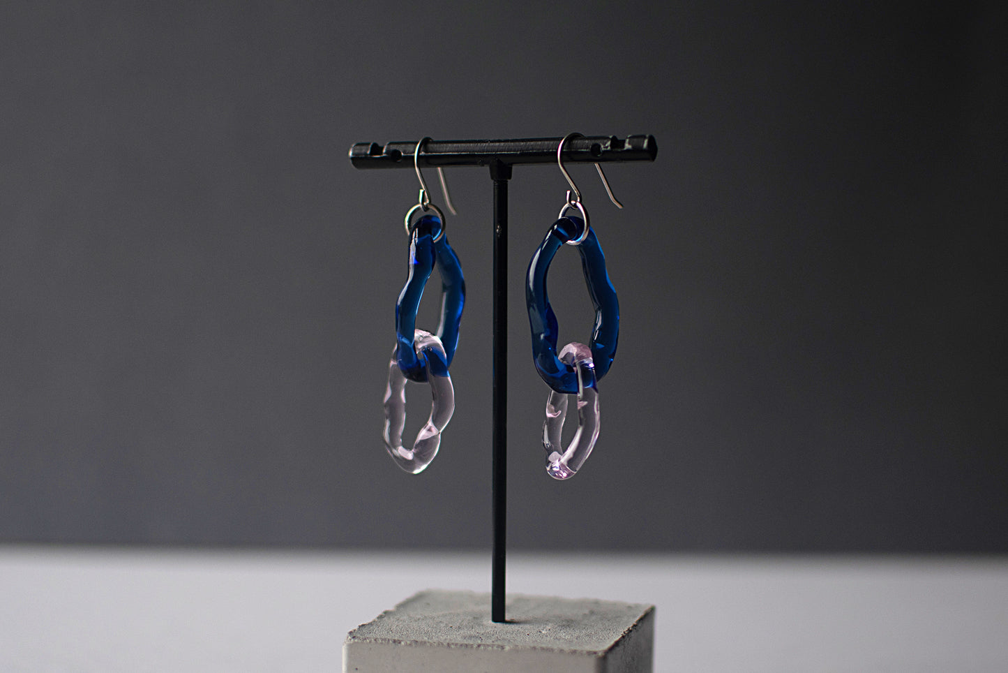 Double Hoop Earrings Pink x Blue