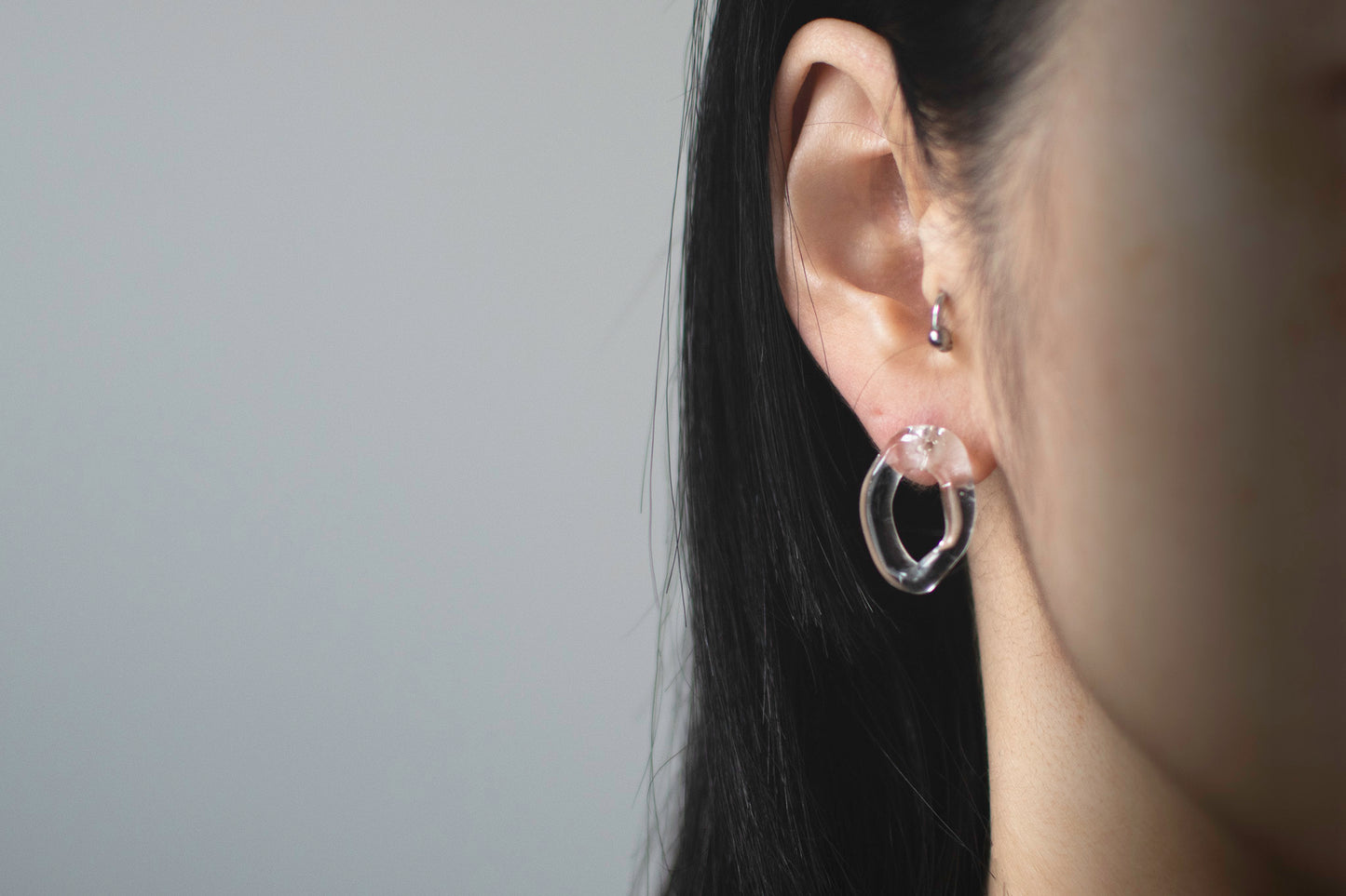 Hoop Stud Earrings Clear