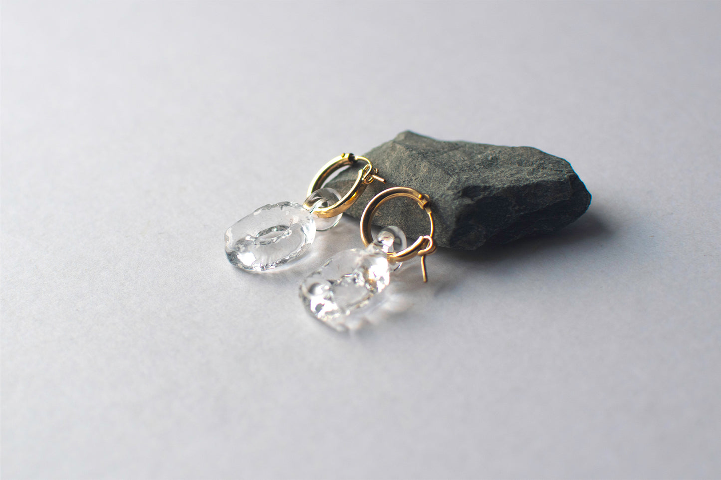 Textured Link Earrings Gold
