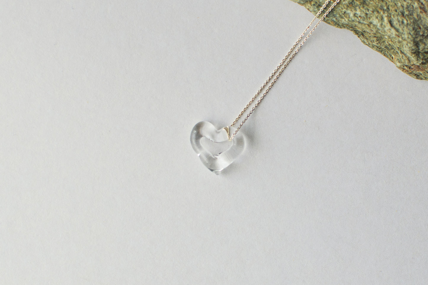 Open Heart Necklace - Clear