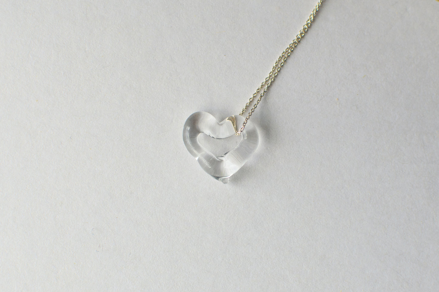 Open Heart Necklace - Clear