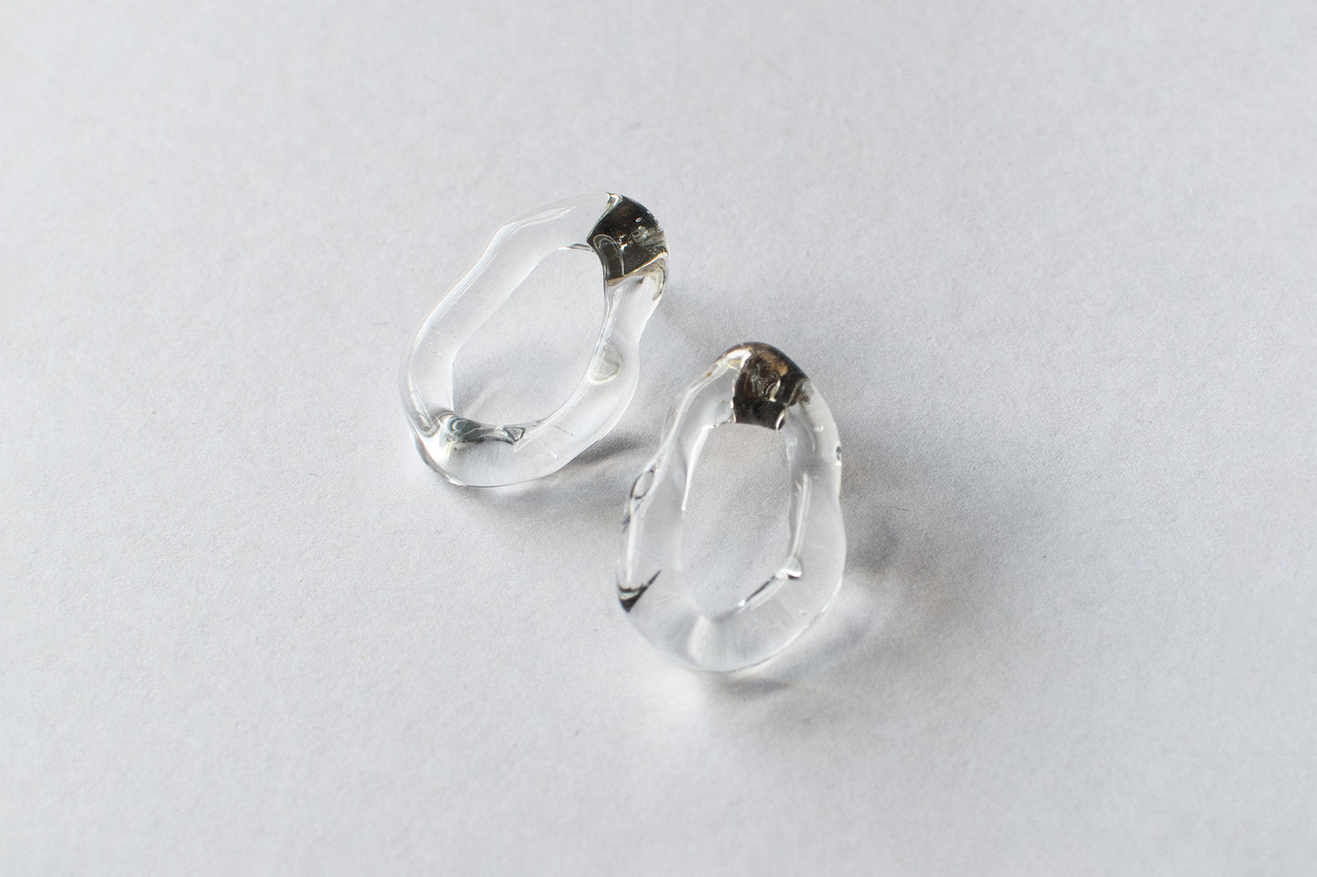 Hoop Stud Earrings Clear