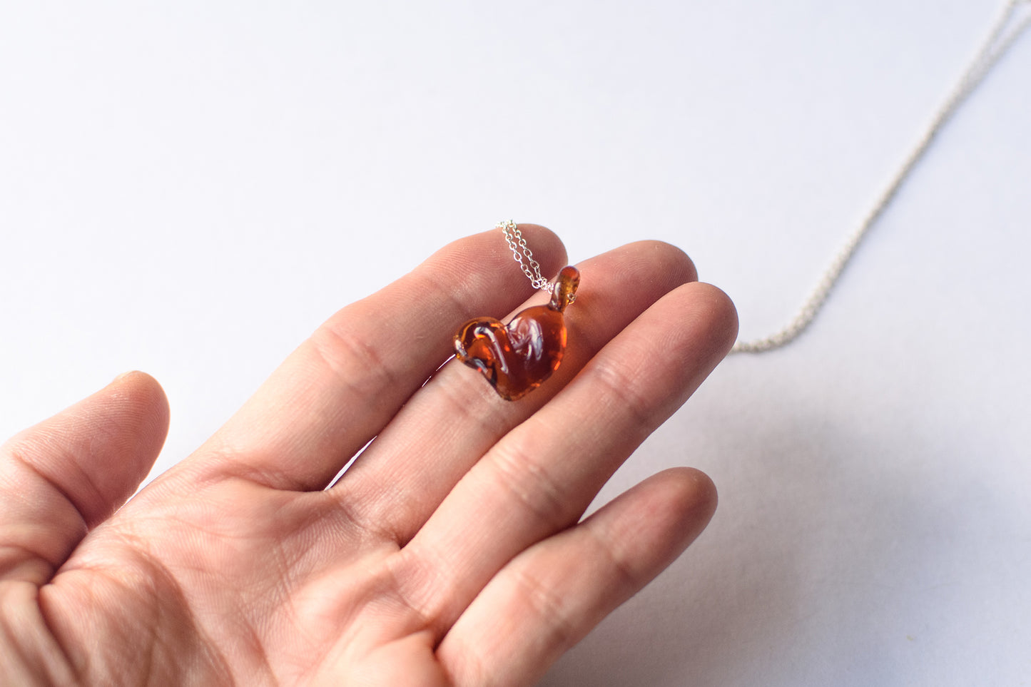 Ripple Heart Necklace - Amber