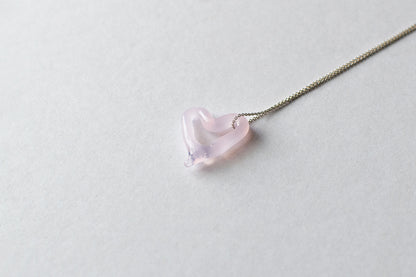 Open Heart Necklace - Pink