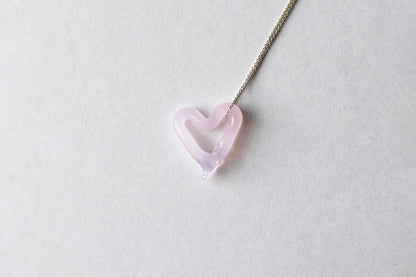 Open Heart Necklace - Pink