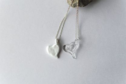 Ripple Heart Necklace - Clear