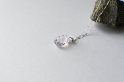 Stone Necklace - Clear x Pink