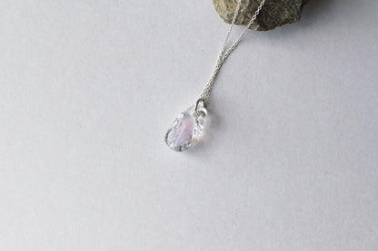 Stone Necklace - Clear x Pink