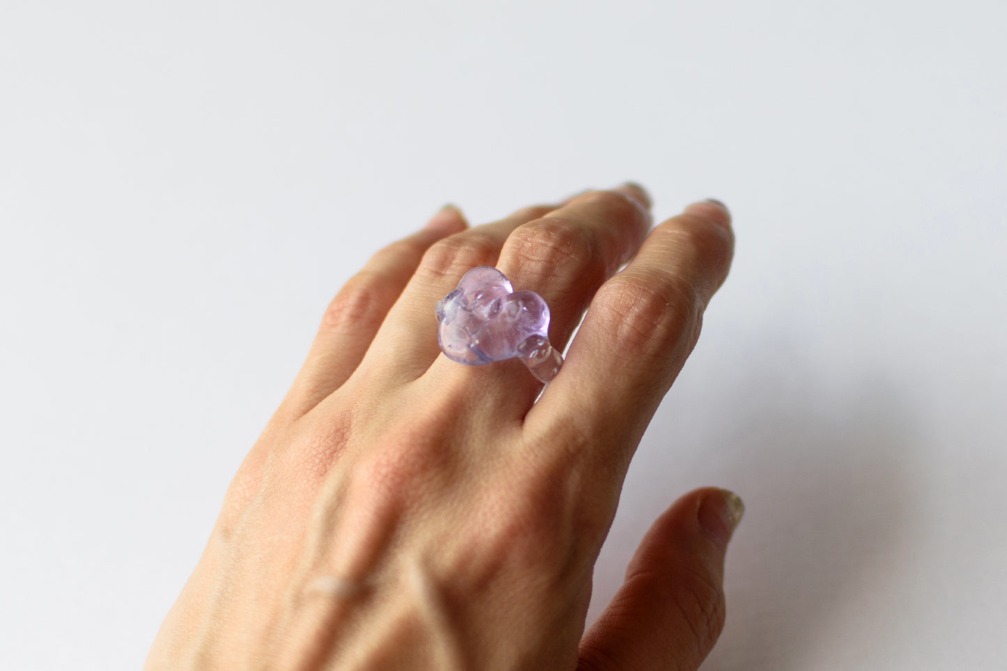 Chunky Heart Ring Purple