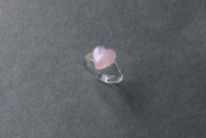 Chunky Heart Ring Sakura Pink