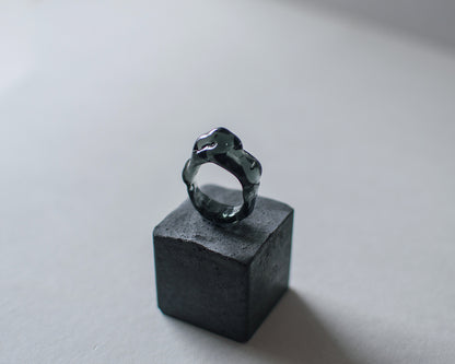 Chunky Ring Transparent Black