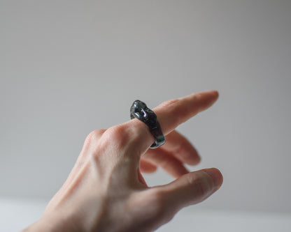 Chunky Ring Transparent Black