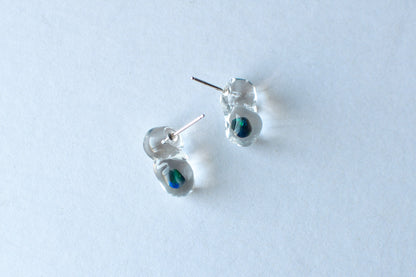 Opal earrings blue