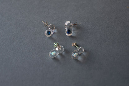 Opal earrings blue