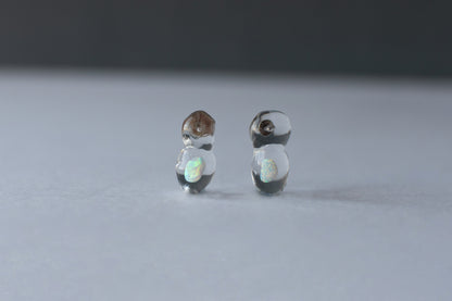 Opal earrings white