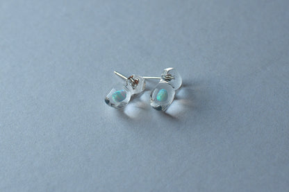 Opal earrings white