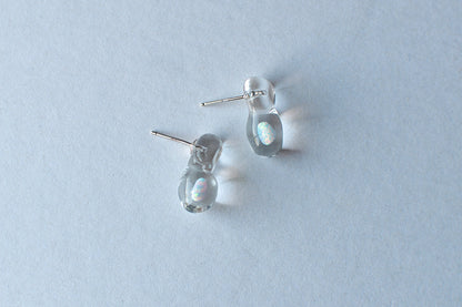 Opal earrings white