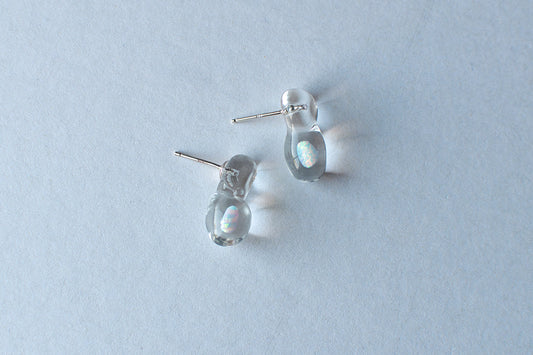 Opal earrings white