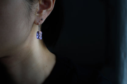 Stone Earrings - Purple