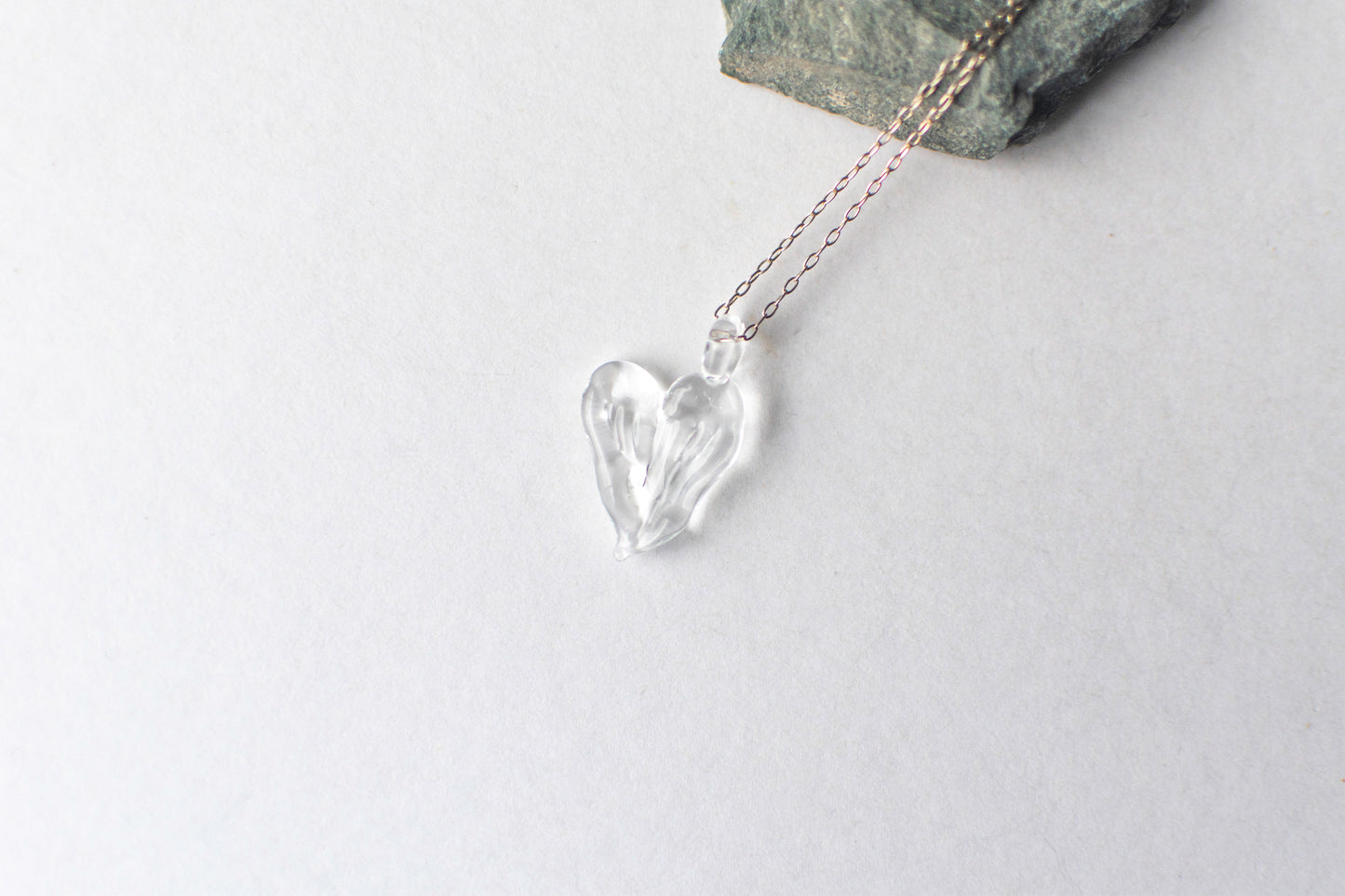 Ripple Heart Necklace - Clear