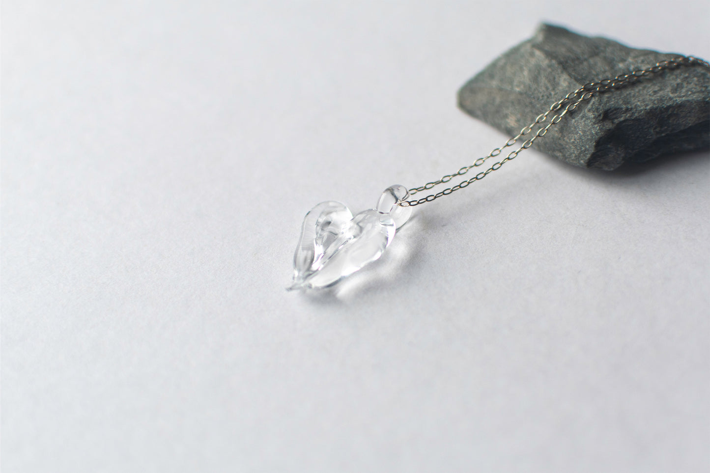 Ripple Heart Necklace - Clear