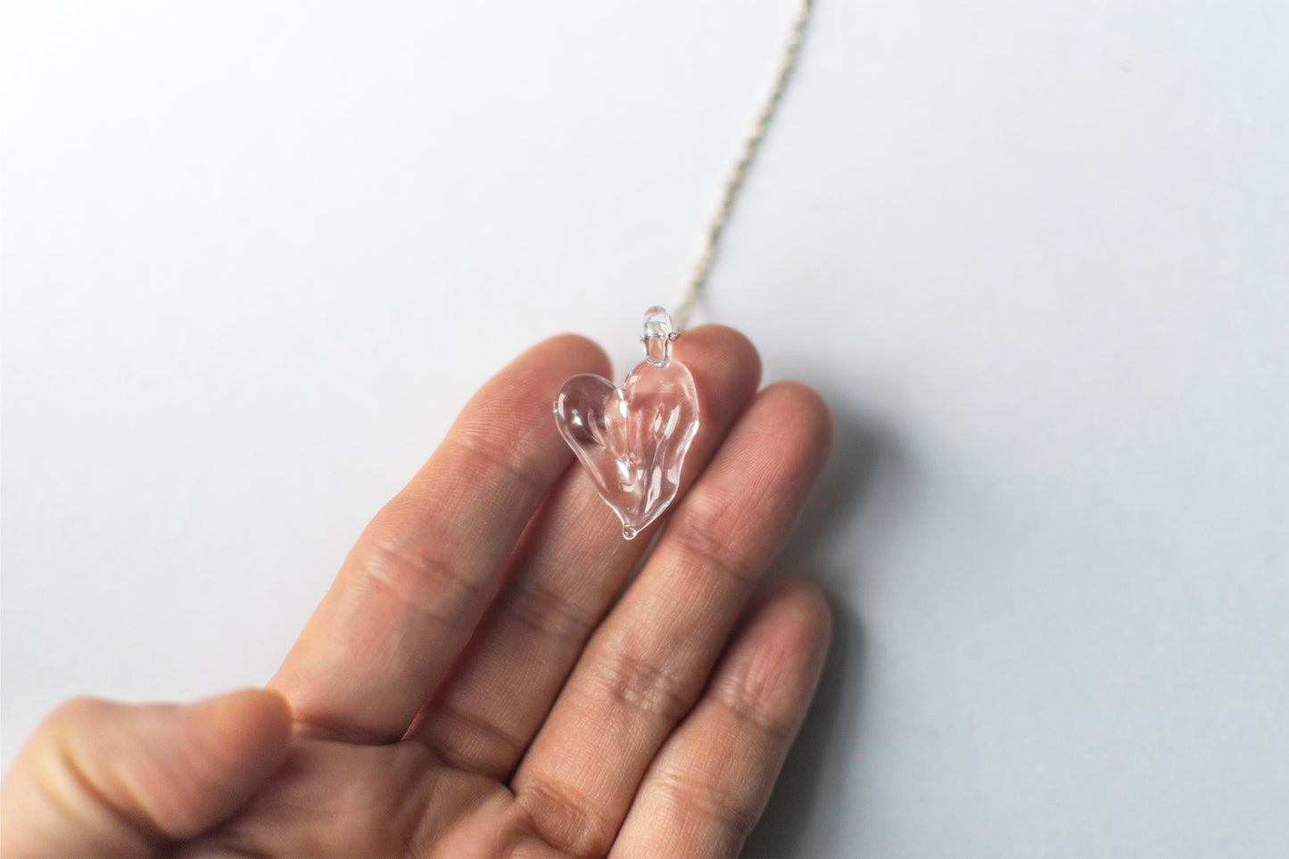 Ripple Heart Necklace - Clear