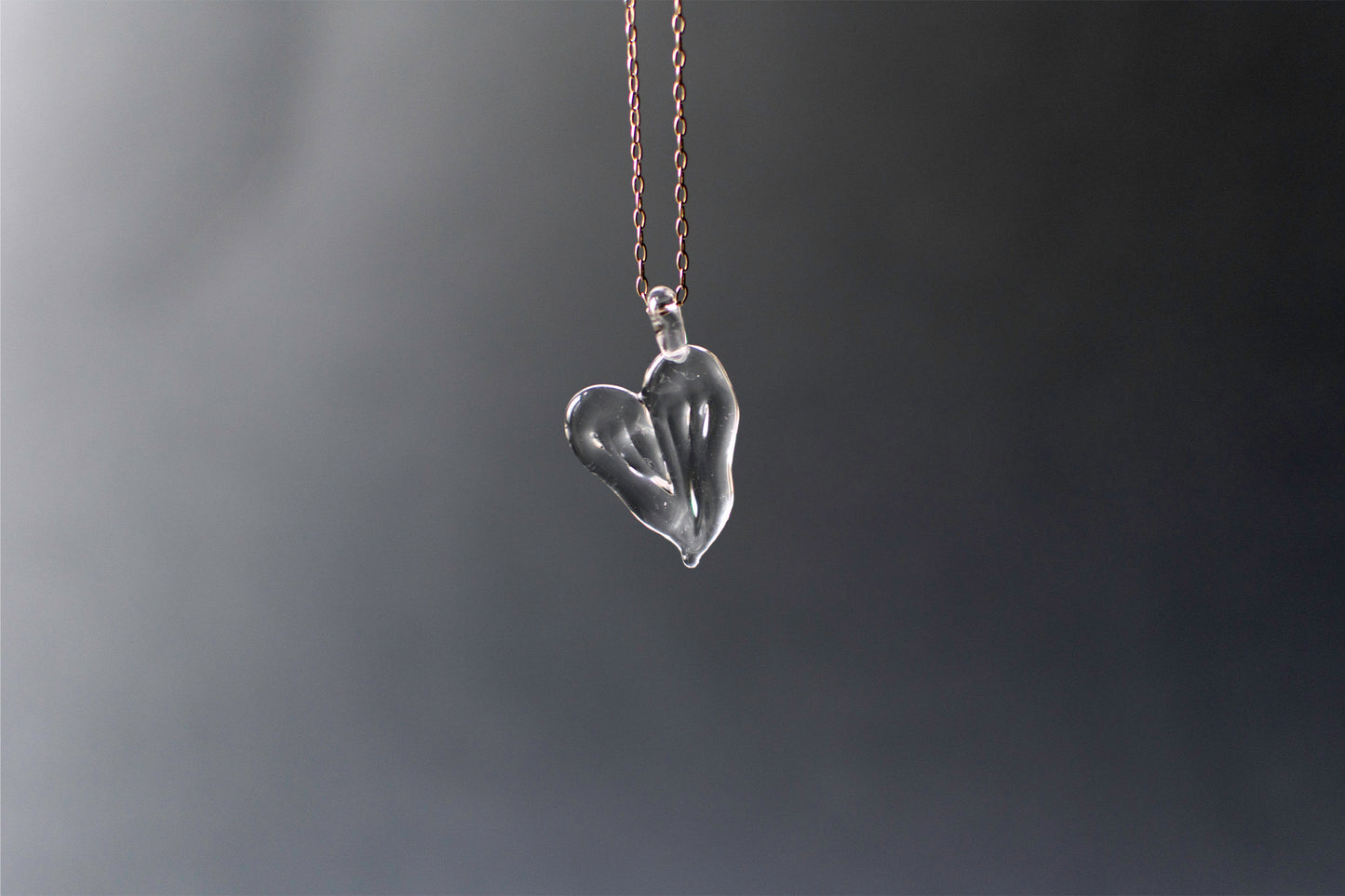 Ripple Heart Necklace - Clear