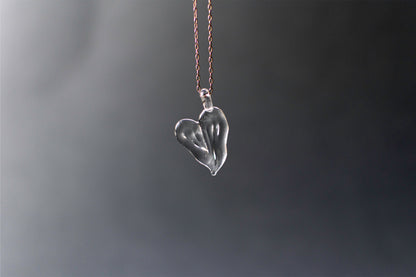 Ripple Heart Necklace - Clear