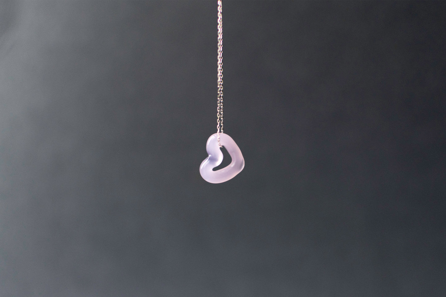 Open Heart Necklace - Pink