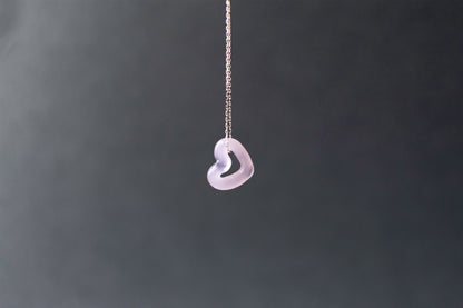 Open Heart Necklace - Pink