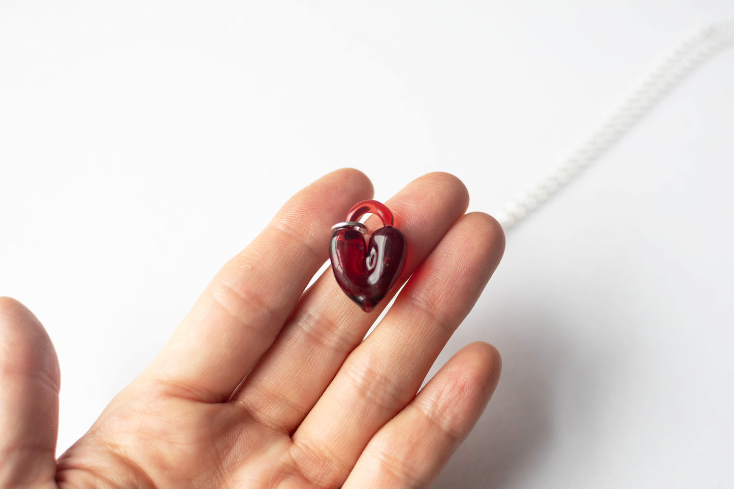 Chunky Heart Necklace - Red