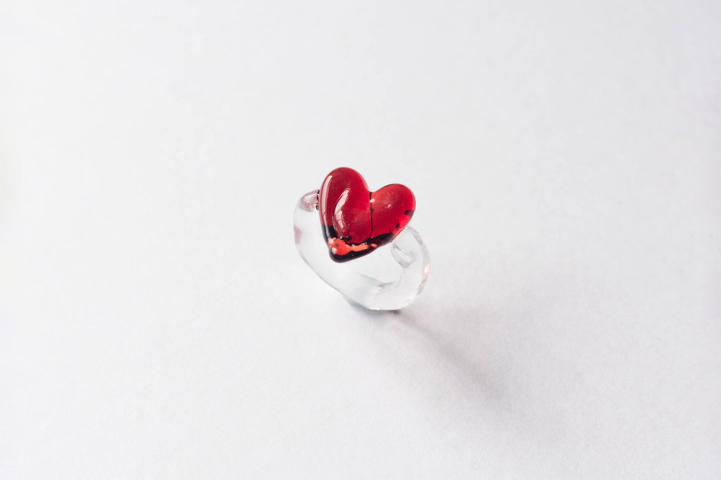 Chunky Heart Ring Red