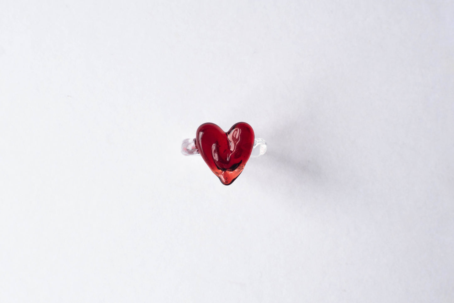 Chunky Heart Ring Red