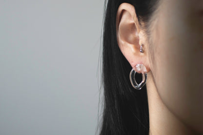 Hoop Stud Earrings Clear
