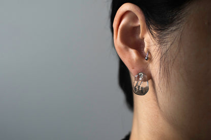 Ripple Earrings small - clear x black