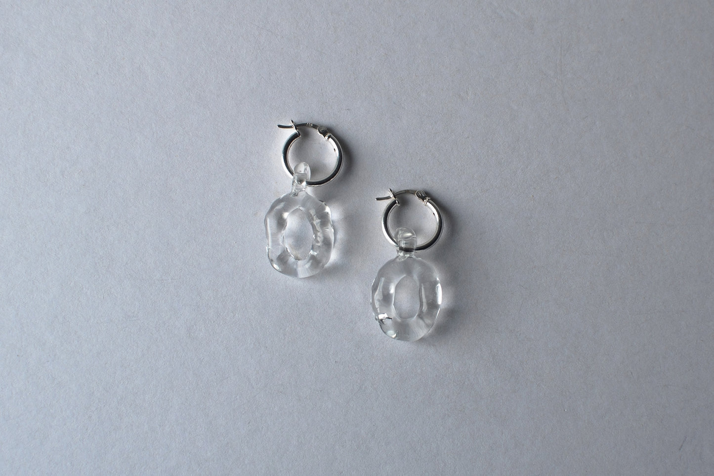 Textured Link Earrings Silver